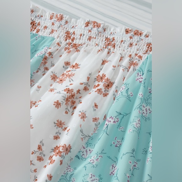Colorblock floral skirt main image 0
